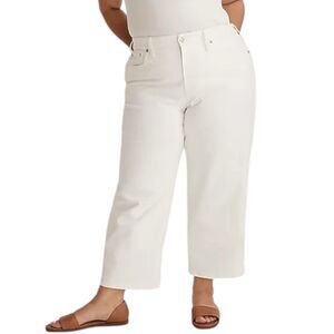 Madewell White The Perfect Vintage Wide Leg Crop Jeans 28W